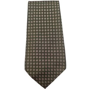 Ralph Lauren Polo Green and White Geometric Tie